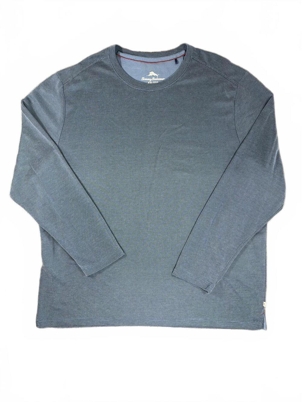 Tommy Bahama Blue Long Sleeve Crewneck Henley Shirt - Size XXLarge